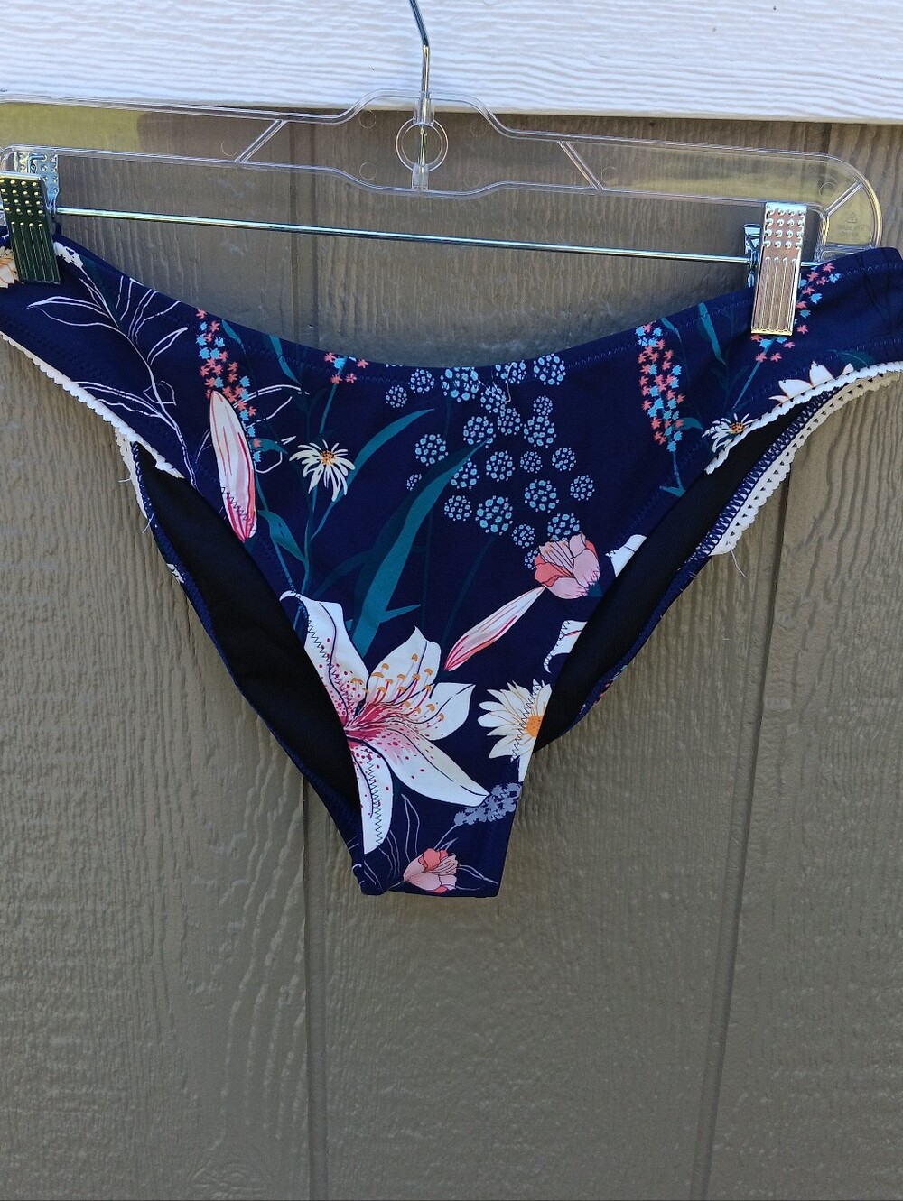 CUPSHE NWT Navy Floral Bikini Swim Bottom Size L